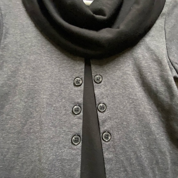 Bebonnie Tunic Womens Small Gray Black Long Sleeve Cowl Neck Top - Picture 8 of 11